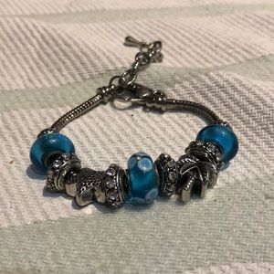 Blue and silver bracelet